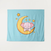 Pink-Elefant Wandteppich (Vorderseite (Horizontal))