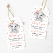 Pink Elefanten Mädchen Dusche danke Anhänger