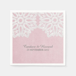 Pink Elegance Lace Paper Napkins Serviette