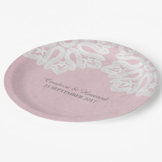 Pink Elegance Lace Paper Teller (Schrägansicht)