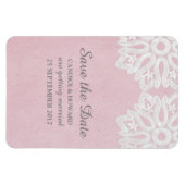 Pink Elegance Lace Save the Date Flexi Magnet (Horizontal)
