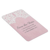 Pink Elegance Lace Save the Date Flexi Magnet (Rechte Seite)