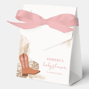 Pink Elegant Boho Cowgirl Boots Pampas Baby Dusche Geschenkschachtel