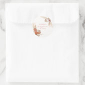 Pink Elegant Boho Cowgirl Boots Pampas Baby Dusche Runder Aufkleber (Tasche)