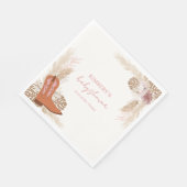 Pink Elegant Boho Cowgirl Boots Pampas Baby Dusche Serviette (Ecke)