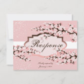 Pink Elegant Cherry Blossom Wedding Response UAWG RSVP Karte (Rückseite)