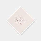 Pink elegant classic calligraphy vintage wedding serviette (Ecke)