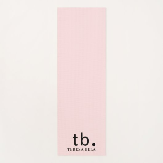 Pink Elegant Feminine Minimal Monogram Style Yogamatte (Vorderseite)
