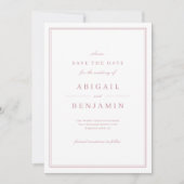 Pink Elegant gold classy minimalist save the date (Vorderseite)