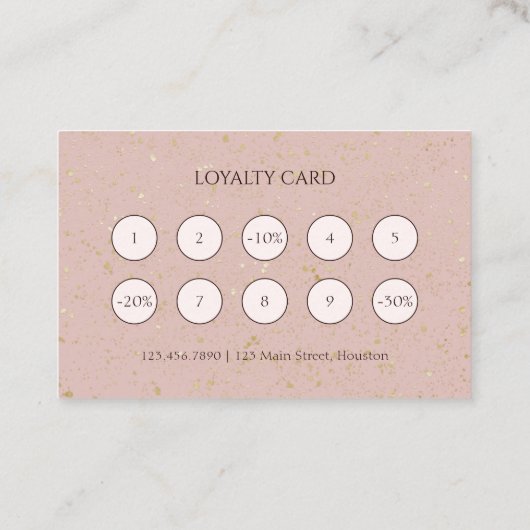 Pink Elegant Gold Glitzer Nagelsalon Manikurist Treuekarte (Rückseite)