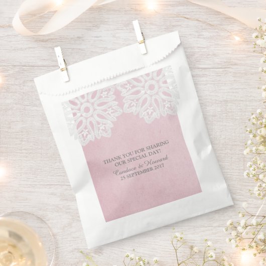 Pink Elegant Lace Fevor Bags Geschenktütchen (Ausgeschnitten)