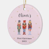 Pink Elegant Nutcracker Baby's First Christmas Keramik Ornament (Links)