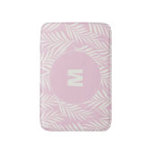 Pink Elegant Palm Leaves Personalized Badematte (Vorderseite Vertikal)
