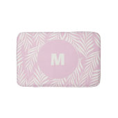 Pink Elegant Palm Leaves Personalized Badematte (Vorderseite)