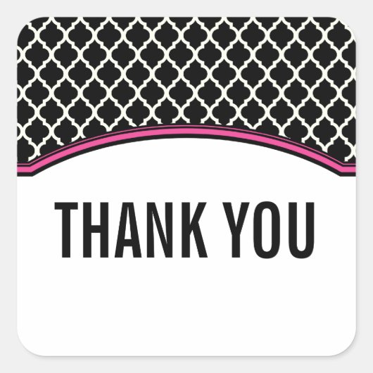 Pink Elegant Quartierfolie Danke Stickers (Vorderseite)