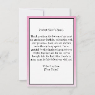Pink Elegant Simple Birthday Danke Foto