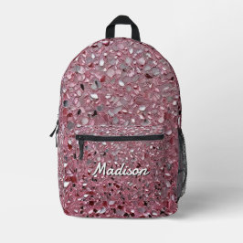 Pink Elegant Simulated Shimmering Particles Effect Bedruckter Rucksack
