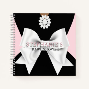Pink Elegant Tiffany Theme Baby Shower Gästebuch Notizblock