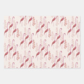 Pink Elegant Watercolor Flamingos Illustration Geschenkpapier Set (Vorderseite)