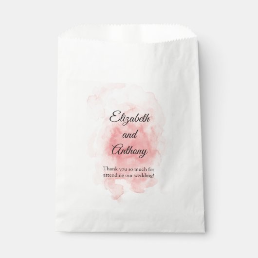 Pink Elegant Wedding Gefallen Tasche Geschenktütchen (Vorderseite)