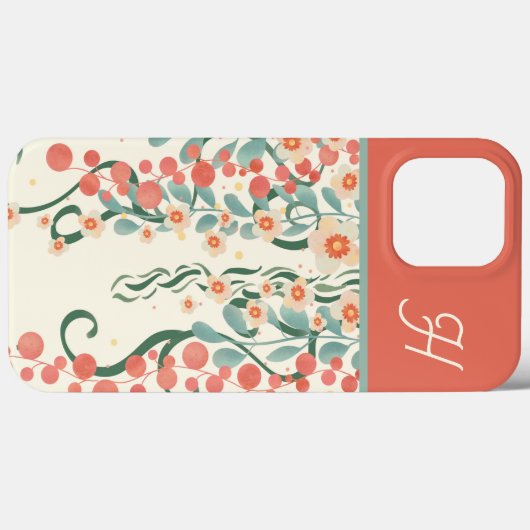 Pink Elegant Whimsical Initial Inspirivity Case-Mate iPhone Hülle (Rückseite (Horizontal))