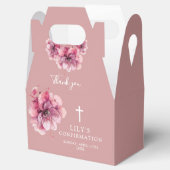 Pink Elegante Aquarellfarben Floral Bestätigung Geschenkschachtel (Geöffnet)