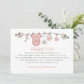 Pink elegante Mädchenkleidung danke BABY SHOWER (Stehend Vorderseite)