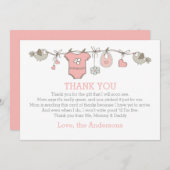 Pink elegante Mädchenkleidung danke BABY SHOWER (Vorne/Hinten)