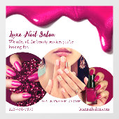 Pink Elegante Nail Art Salon Fensteraufkleber (Blatt)