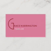 Pink | Elegante Standard QR Code Business Card Visitenkarte (Vorderseite)