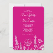 Pink | Elegante Wildblumen Wekdding Einladung (Vorderseite)