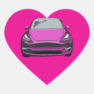 Pink Elektrofahrzeug SUV Auto Zeichnend Herz Herz-Aufkleber