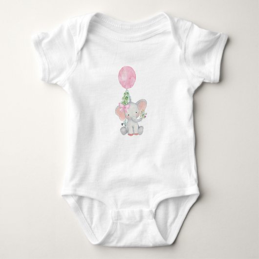 Pink Elephant Baby Bodysuit Baby Strampler (Vorderseite)