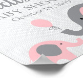 Pink Elephant Baby Dusche Begrüßungszeichen Plakat (Ecke)