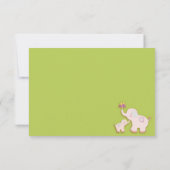 Pink Elephant Baby Dusche Danke (Rückseite)