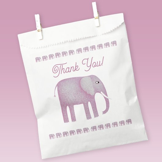 Pink Elephant Baby Dusche Danke Geschenktütchen
