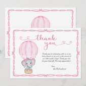 Pink Elephant Baby Dusche Dankeskarte (Vorne/Hinten)