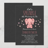 Pink Elephant Baby Dusche Einladung (Vorne/Hinten)