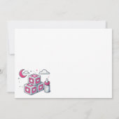 Pink Elephant Baby Dusche Einladung (Rückseite)