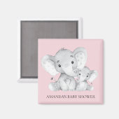 Pink Elephant Baby Dusche Gefallen Magnet (Vorderseite/Rückseite)