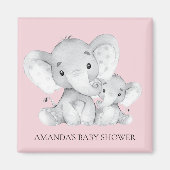 Pink Elephant Baby Dusche Gefallen Magnet (Vorne)