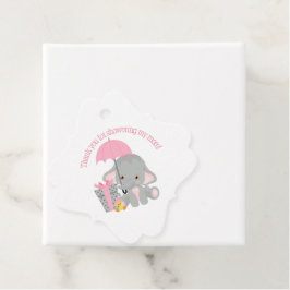 Pink Elephant Baby Dusche Gefallen Tag Geschenkanhänger