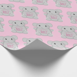 Pink Elephant Baby Dusche Geschenkpapier
