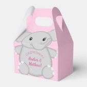 Pink Elephant Baby Dusche Geschenkschachtel (Rückseite)