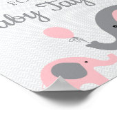 Pink Elephant Baby Dusche Headband-Zeichen Poster (Ecke)