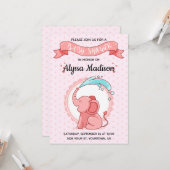 Pink Elephant Baby Dusche Karte (Vorderseite/Rückseite Beispiel)