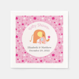 Pink Elephant Baby Dusche Napkin Serviette
