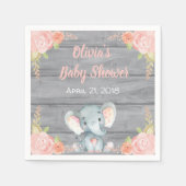 Pink Elephant Baby Dusche Napkins Serviette (Vorderseite)
