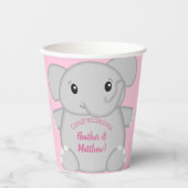 Pink Elephant Baby Dusche Pappbecher (Vorderseite)