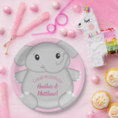 Pink Elephant Baby Dusche Pappteller (Party)